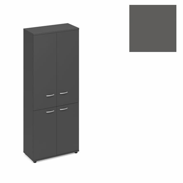 Шкаф для документов закрытый 4-х дверный Юнитекс А4 (78x36.4x193) А4 9373 АР антрацит премиум