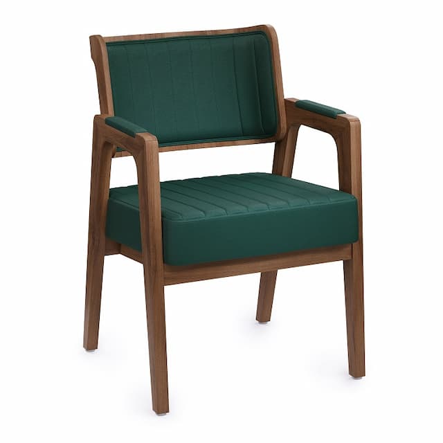 Стул Алсав Norman AL 501 орех темный/экокожа dark green