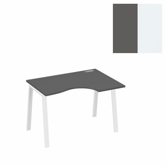 Стол эргономичный правый Юнитекс А4 "Классика" на металлокаркасе TRE А4 Б3 042 АР (120x90x75) антрацит премиум/металлокаркас белый