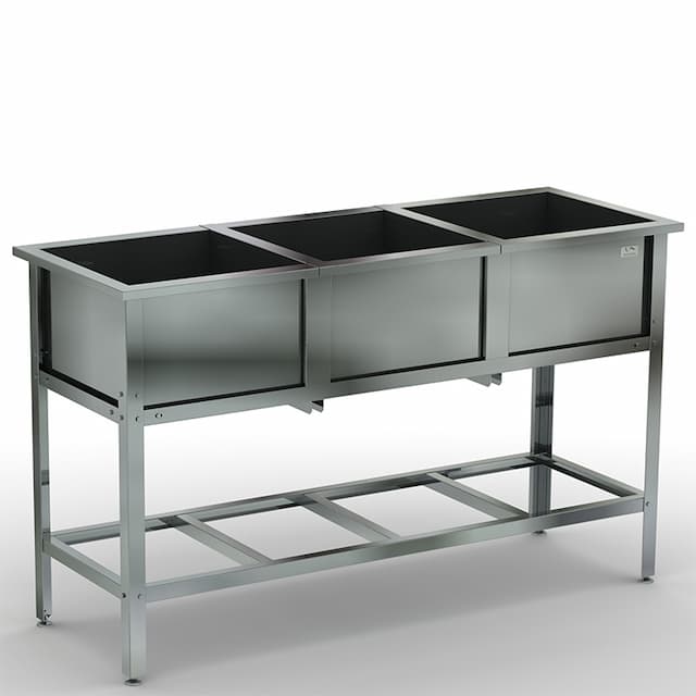 Ванна моечная трехсекционная сварная КОБОР ВМС/3-175/63