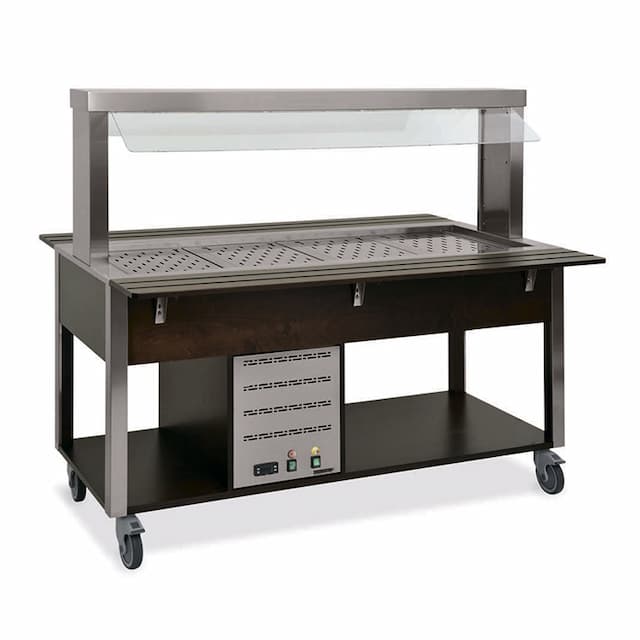 Стол Шведский тепловой (защитное стекло статичное) MetalCarrelli 6910.4-W (венге)