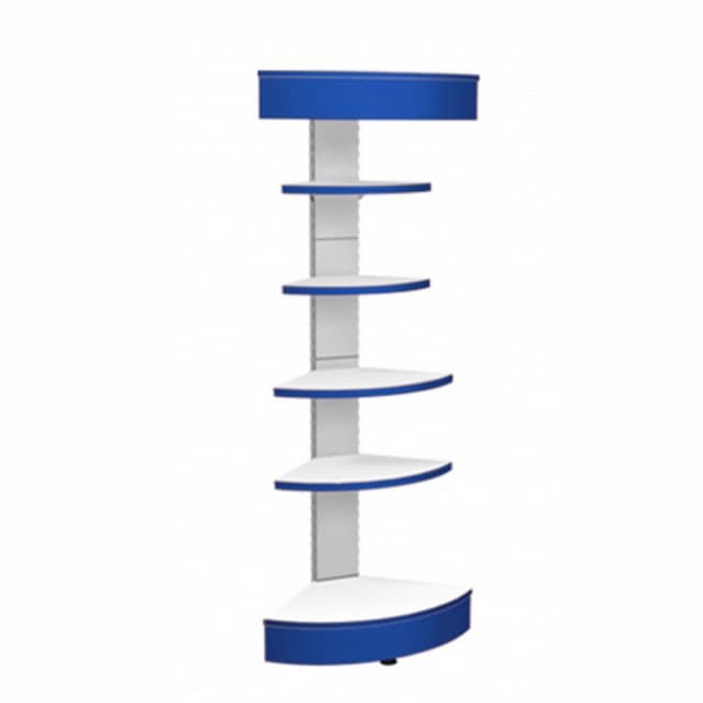 Стеллаж торговый угловой закругленный Русь MAGMA СКУН (внешн.) с фризом