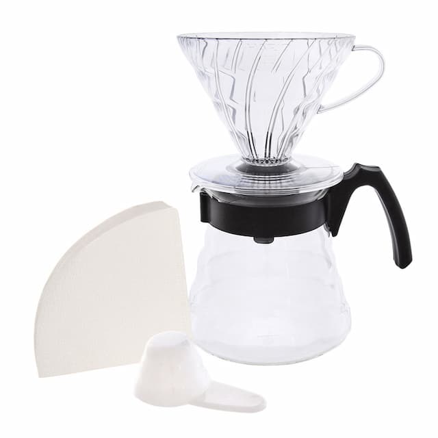 Чайник с пластиковой ручкой + воронка HARIO VCND-02B-EX